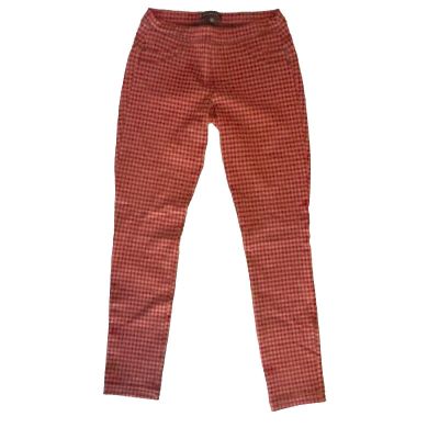 Anthropologie Sanctuary Pants Red Black Tartan Plaid Stretch Pull On Leggings XS